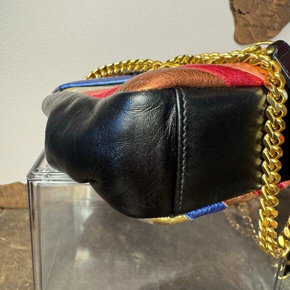 YSL Chevron Metallic Multicolor Med College Satchel Flap Bag GHW Authentic CoA - Picture 9 of 9